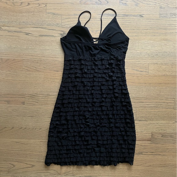 Upstyle Black Ruffled Mini Dress S - Picture 7 of 8
